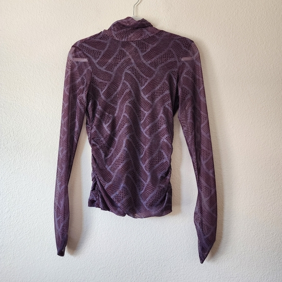 Cinq a Sept Shirred Mesh Turtleneck S - Picture 4 of 8